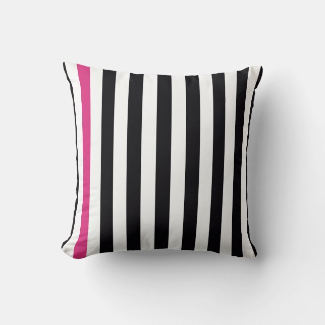 With A Pink Stripe Throw Pillow (Front)