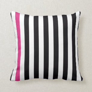 With A Pink Stripe Throw Pillow