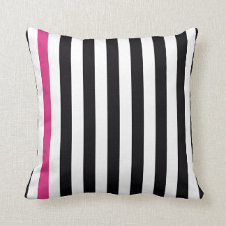 With A Pink Stripe Throw Pillow