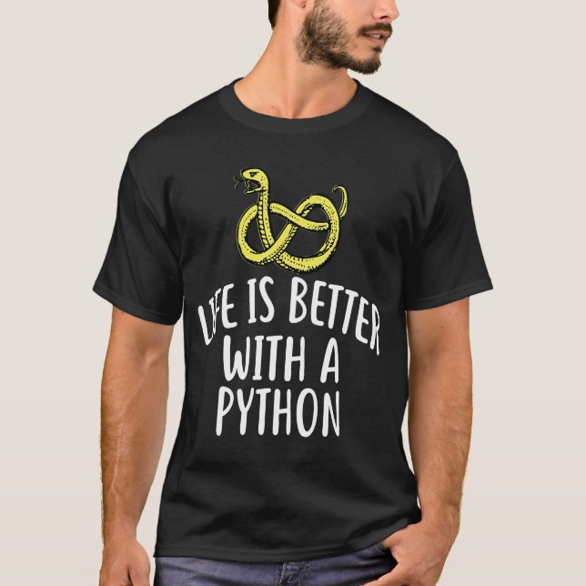 With A PYTHON   PYTHONS T-Shirt (Front)