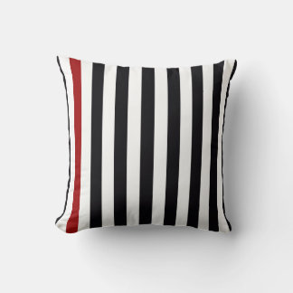 With A Red Stripe Throw Pillow