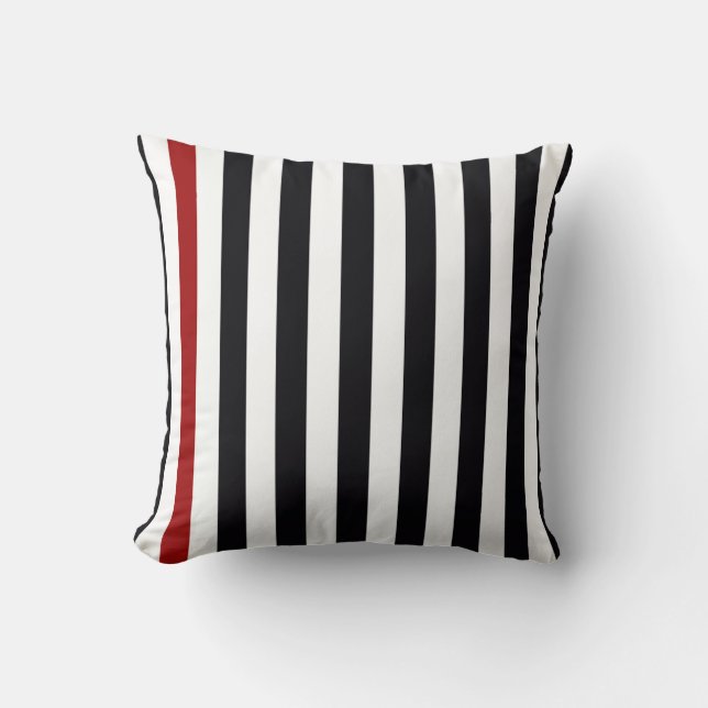 With A Red Stripe Throw Pillow (Front)