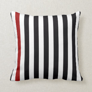 With A Red Stripe Throw Pillow