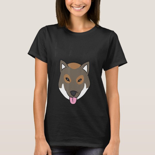 With A Shikoku Cute Shikoku Inu Dog T-Shirt (Front)