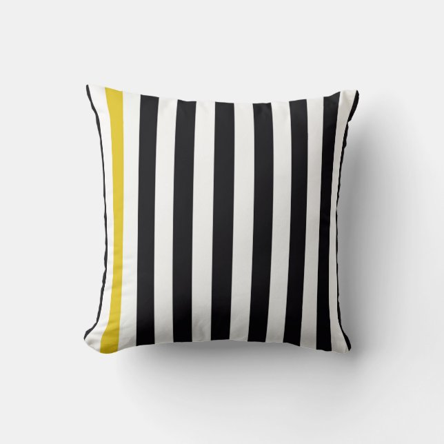With A Yellow Stripe Throw Pillow (Front)