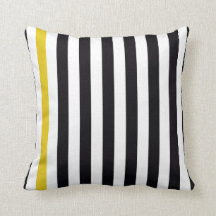With A Yellow Stripe Throw Pillow