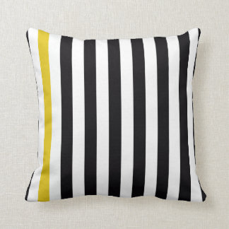With A Yellow Stripe Throw Pillow