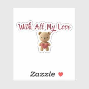 With All My Love Sticker   Cute Gift Packaging Lab