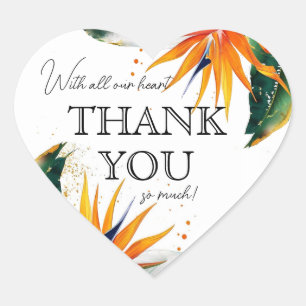 With all our heart... Birds of Paradise Bliss Heart Sticker