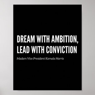 With Ambition Kamala Harris 2024 Election Anti Tru Poster