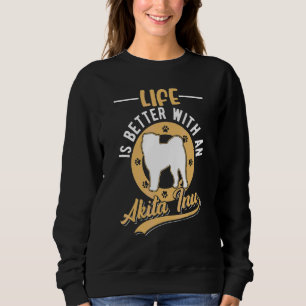With An Akita Inu Sweatshirt