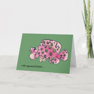 With appreciOCEAN cod cartoon fish thank you card