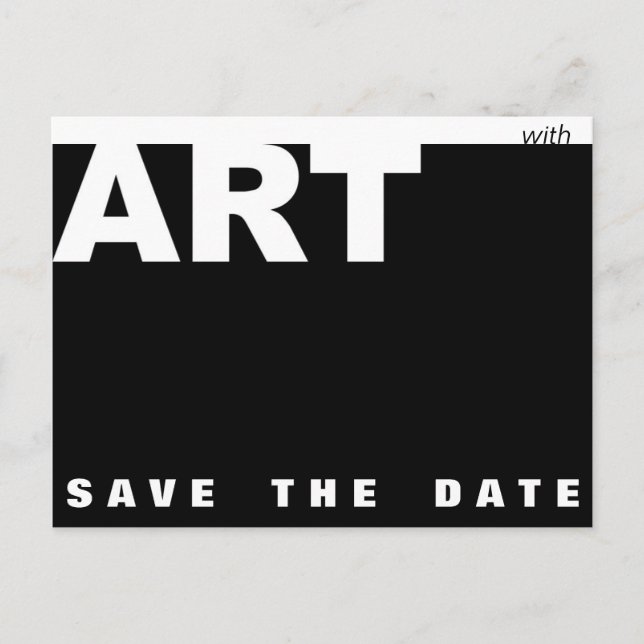 With Art customizable Birthday Save the date Announcement Postcard (Front)