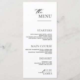 With Back Thankyou Simple And Modern Wedding Menu