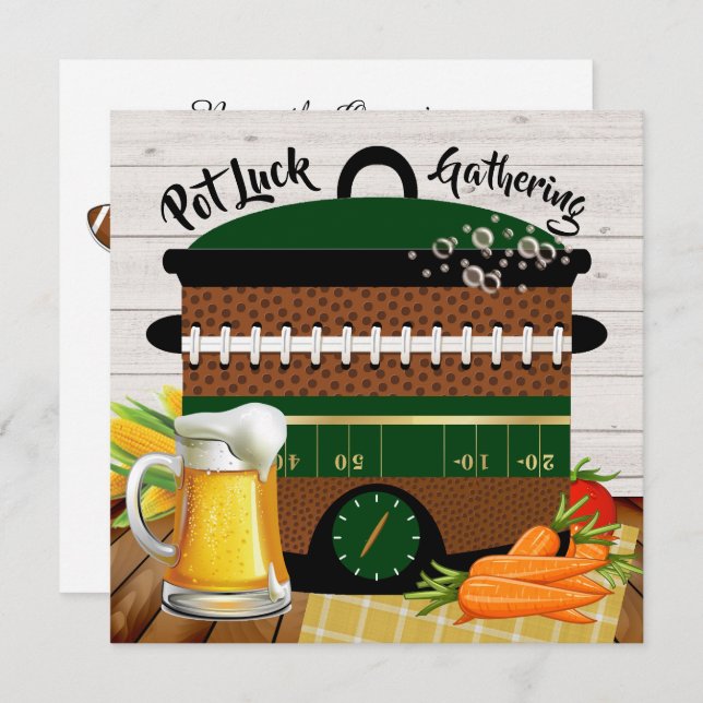 With Beer Version Pot Luck / Whatever Invitation (Front/Back)