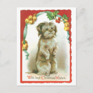 With Best Christmas Wishes Holiday Postcard