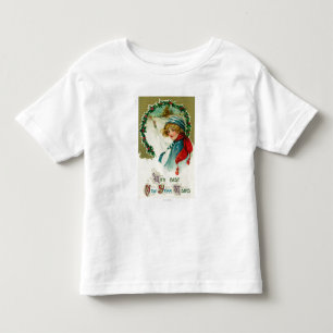 With Best New Year Wishes Sledding Scene Toddler T-shirt