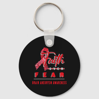 WITH BRAIN ANEURYSM AWARENESS FAITH ALWAYS OVERS F KEYCHAIN