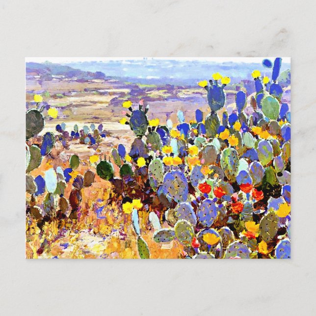 With Cacti, painting by Julian Onderdonk Postcard (Front)
