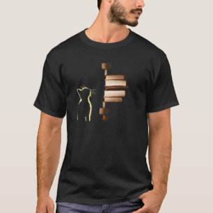 With Cats And Books  Cat Book T-Shirt
