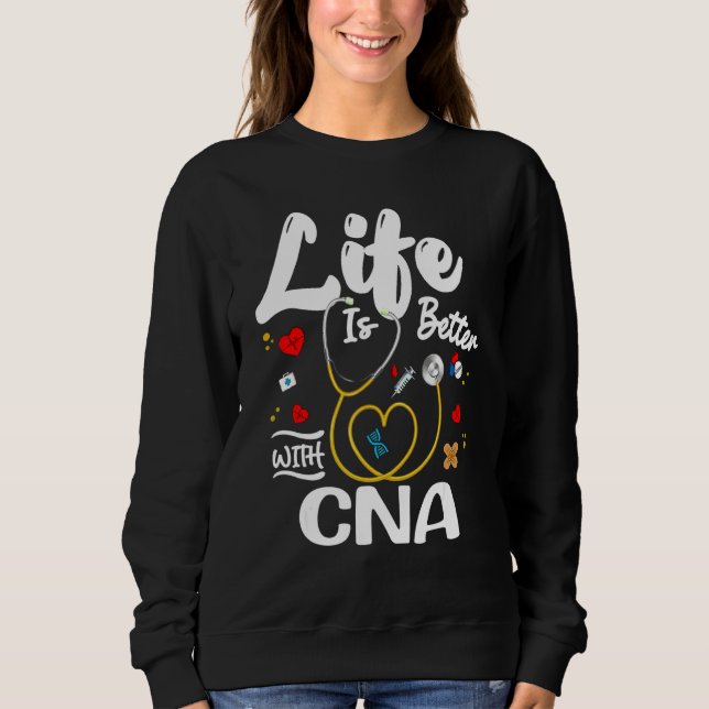 With Cna For Cna Nursing Sweatshirt (Front)