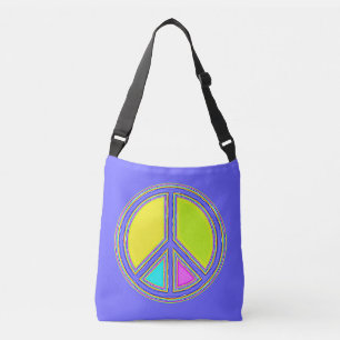 With Colors Filled PEACE Sign 1 Crossbody Bag