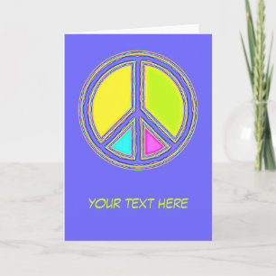 With Colours Filled PEACE Sign 1 Card