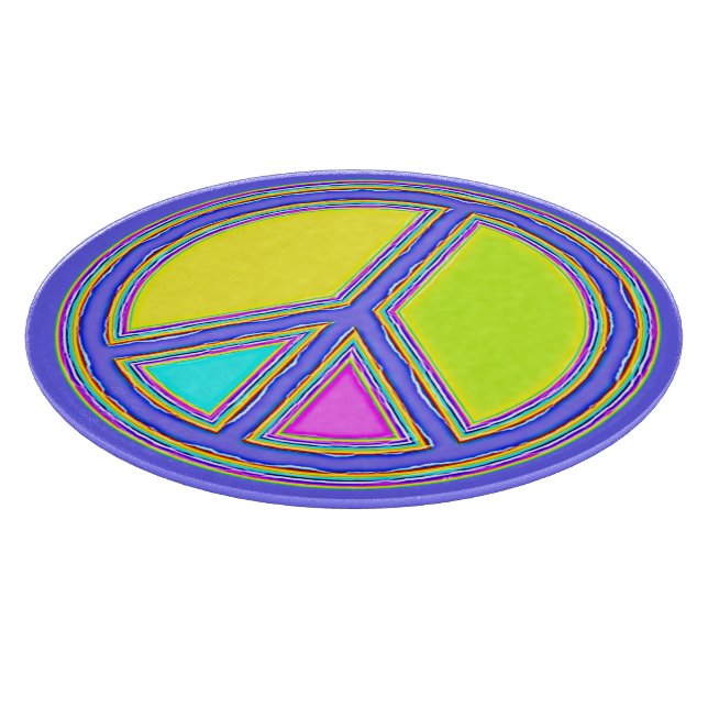 With Colours Filled PEACE Sign 1 Cutting Board (Corner)