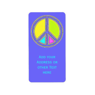 With Colours Filled PEACE Sign 1 Label