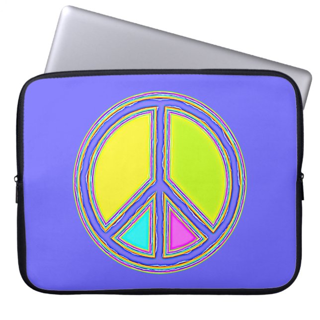 With Colours Filled PEACE Sign 1 Laptop Sleeve (Front)