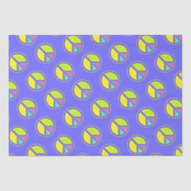 With Colours Filled PEACE Sign 1 Tissue Paper (Front)