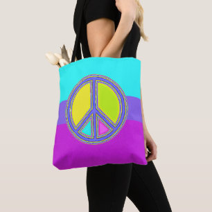 With Colours Filled PEACE Sign 1 Tote Bag