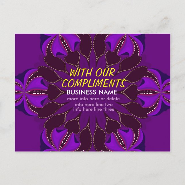 With Compliments Meeting Hearts Art Postcard (Front)