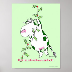 WITH COWS AND HOLLY poster by Sandra Boynton