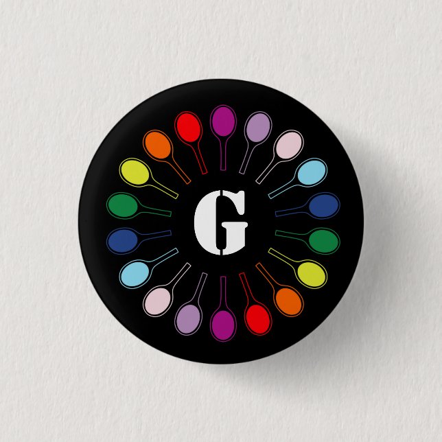 With custom monogram Tennis rackets  1 Inch Round Button (Front)