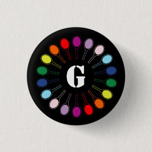 With custom monogram Tennis rackets 1 Inch Round Button