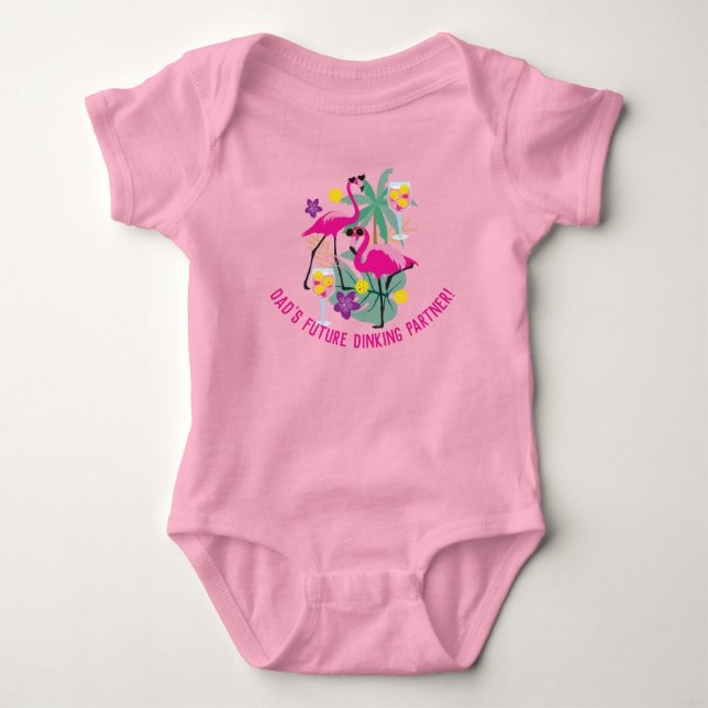 🤩 With custom text, future Dinking Partner Baby B Bodysuit (Front)