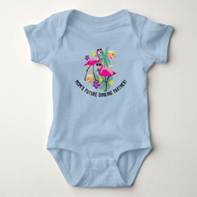 🤩 With custom text, future Dinking Partner Baby Bodysuit (Front)