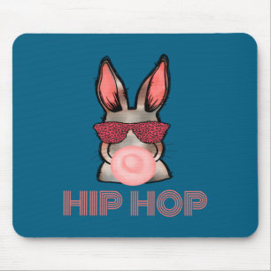 With Cute Hip Hop Bunny Sunglasses Easter Mouse Pad