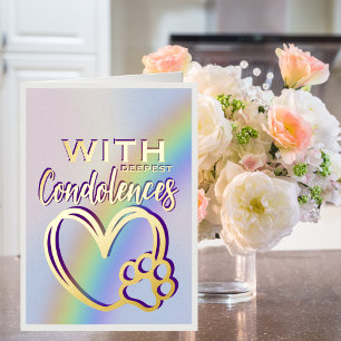 With Deepest Condolences Rainbow Bridge Sympathy Foil Greeting Card