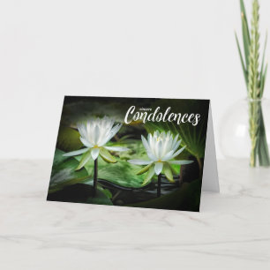 With Deepest Condolences White Waterlilies Card
