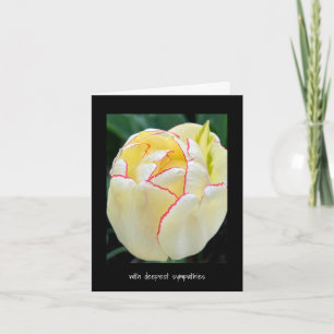 With deepest sympathies - Red tipped Yellow tulip Card