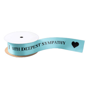 With Deepest Sympathy Aqua Ribbon Satin Ribbon