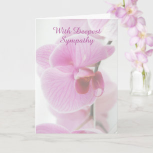 With Deepest Sympathy - Beautiful Pink Orchid Card