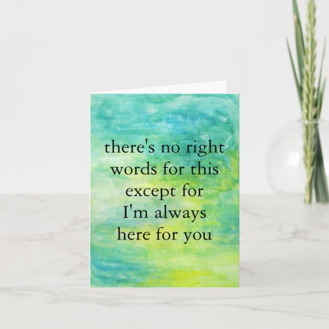 With Deepest sympathy bereavement grieving Support Card (Front)