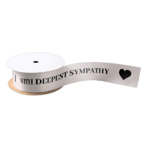 With Deepest Sympathy   Bridal White Color  Satin Ribbon