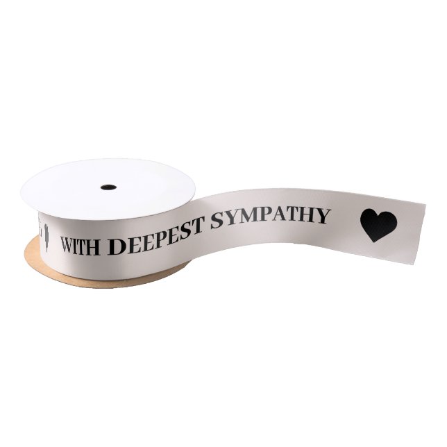 With Deepest Sympathy Bridal White Ribbon Satin Ribbon (Spool)