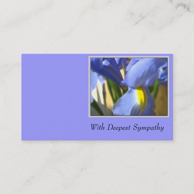 With Deepest Sympathy Business Card (Front)