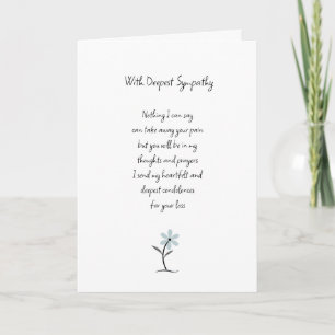 With Deepest Sympathy Card - Bereavement Card