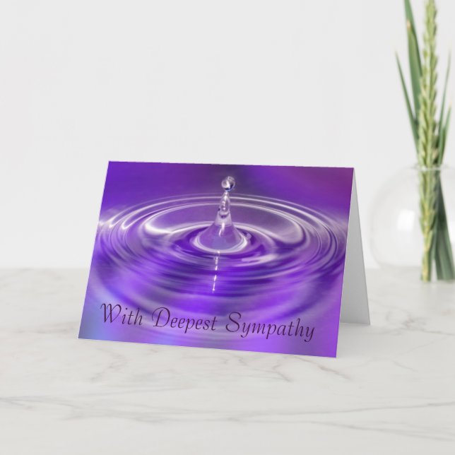 With Deepest Sympathy Card - Purple Water Drop (Front)